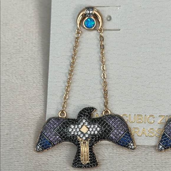 Persimmon Raven Dangle Earrings - Picture 3 of 5